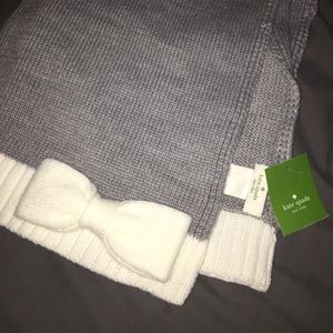 kate spade Accessories - Kate Spade Gray and white bow scarf kate spade Accessories - Kate Spade Gray and white bow scarf
